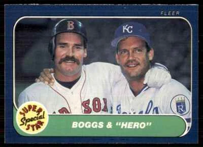 1986 Fleer #634 Wade Boggs George Brett 红袜队皇家队 — 第 1/2 张图片