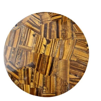 Tiger Eye Stone Coffee Table, Living Room Center Table, Handmade Furnitue Decor - Image 1 of 4