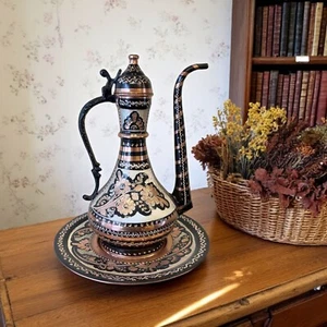 Handmade Turkish Copper Ewer Pitcher, Artisan Crafted, Home Decor, Ewer ibrik - Picture 1 of 20