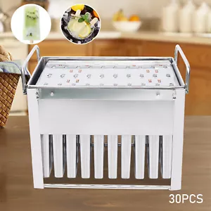 30pcs Mold Cup Ice Cream Stainless Steel Molds Pop Lolly Popsicle Stick Holder - Picture 1 of 17