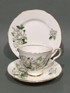 Royal Stafford Bone China “ Camelia “ Tea Cup, Saucer & Plate Trio - Picture 1 of 6