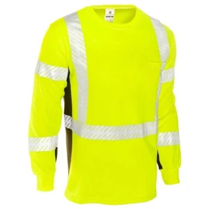 Fire Retardant KISHIGO F406 Black Series FR Long Sleeve T-Shirt Yellow/Lime XL - Picture 1 of 2