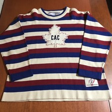 CCM Montreal Canadiens Barber Pole 2009 100th Vintage NHL Wool Sweater Jersey XL