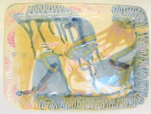 Art Pottery Running Horse Tray Bailey Brown Studio Handcrafted 2002 Canada Sig - Bild 1 von 9