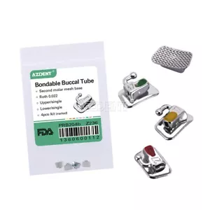 4Pcs Dental Orthodontic Buccal Tube 2nd Molar Roth.022 Bondable Non-Convertible - Picture 1 of 10