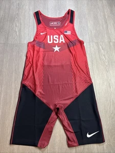 Nuevo Nike Elite EE. UU. Camiseta de Levantamiento de Pesas Hombres XL Rojo Negro Bandera Entrenamiento Elástico - Imagen 1 de 7
