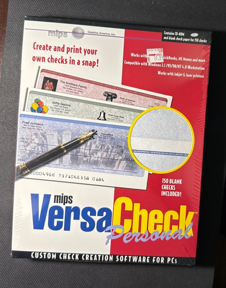 Mips VersaCheck Personal Custom Check Creation Software 3.5" Floppy w/150 Blank - Image 1 of 4