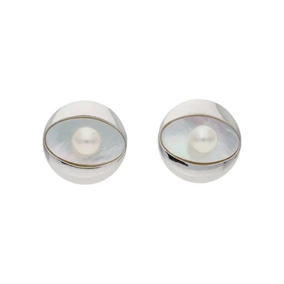 Perlen Manschettenknöpfe 25324137 Edelstahl Second Hand, getragen - Bild 1 von 3