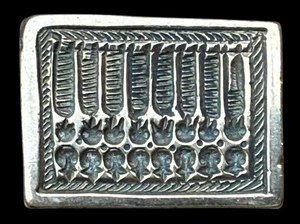 Stampo per gioielli in ottone vintage India inciso a mano creazione gioielli - Foto 1 di 4
