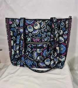 Borsa Vera Bradley Bramble nera blu viola tracolla multitasche interno - Foto 1 di 9
