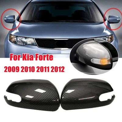 Tapa de cubierta de espejo retrovisor lateral de fibra de carbono para Kia Forte 2009 2010 2011 2012 Foto 1 de 4