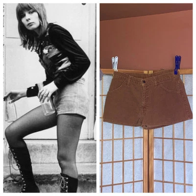Vintage 70s Hot Pants Corduroy Short Shorts High Waist Casual Summer Wear XSmall - Image 1 of 4