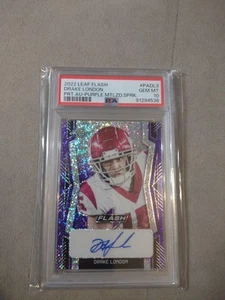 DRAKE LONDON 9/20 RC AUTO 2022 LEAF PSA 10 GEM MINT CHEAPEST ON EBAY, EBAY 1/1 ⭐ - Picture 1 of 10