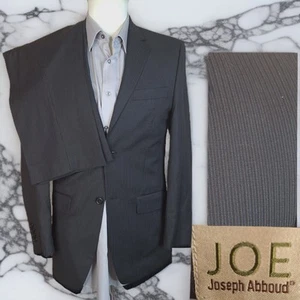 Joseph Abboud 2 Piece Suit Mens 36R 30X30 Dark Gray Multicolor Stripe DV Wool - Picture 1 of 11