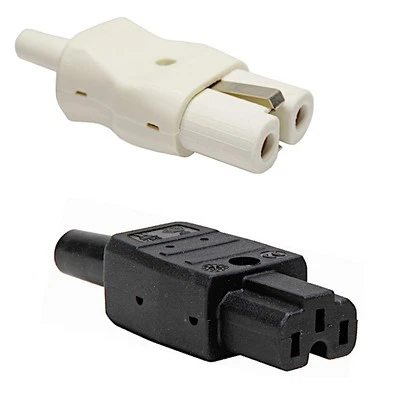 Heißgerätestecker Warmgerätestecker Bügeleisen H05RRF3G0,75mm² weiß schwarz Kopp - Bild 1 von 3