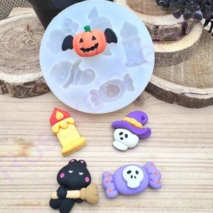 Lindos personajes de Halloween hechos a mano molde de silicona #2 para manualidades - Imagen 1 de 10
