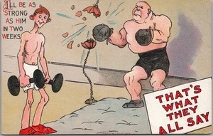Vintage 1909 "That's What They All Say" Comic Postkarte Boxer Boxen / L. GULICK - Bild 1 von 2