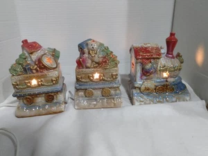 Tren de Navidad de cerámica de 3 piezas, con luces, funciona - Imagen 1 de 23