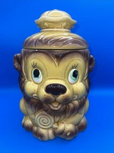 1960er seltene Zauberer von Oz feiger Löwe Lutscher Keramik Keksdose Made in Japan - Bild 1 von 11