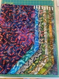 Batik Sample Card - 100% cotton - 8 fabrics - 21"w x 18"l -#142 - Picture 1 of 2