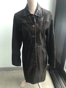 Women's Reilly Olmes vintage long leather jacket size M - Picture 1 of 11