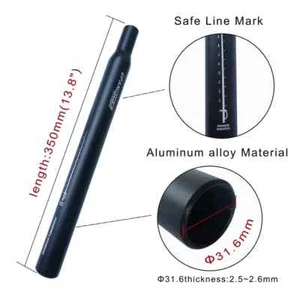 Bike Seat Post Aluminum Alloy Length  25.4x350 mm Black UPANBIKE FAST FREE SHIP - Picture 1 of 2