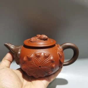 Chinese Yixing Zisha Clay Handmade Exquisite Kung Fu Tea Teapot 品名:荷塘鱼趣 底款:欧正春 - Picture 1 of 9