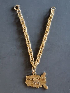 Barry Goldwater Vintage 1964 Political Campaign US Map Charm Bracelet - Picture 1 of 3