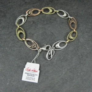 Carolyn Pollack Sterling Brass Copper Bracelet 7.5" - Picture 1 of 6
