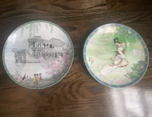 Pair Imperial Jingdezhen Porcelain Legends Of West Lake Lady White & Marble Boat - Picture 1 of 5