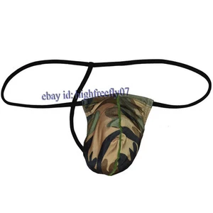 Para hombre Camuflaje Cuerda G Mejora Bulto Bolsa Masculino Posar Tanga Hipsters T-back - Imagen 1 de 3