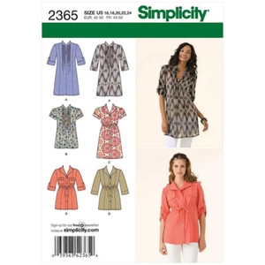 Simplicity Sewing Pattern 2365 Misses Tunics Tops Variations Size 16-24 CUT READ - Picture 1 of 6