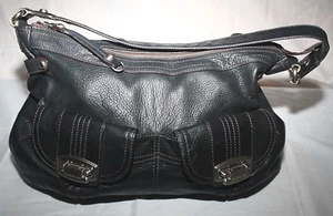 Woman's B Makowsky Dark Brown Leather Shoulder Handbag - Picture 1 of 11