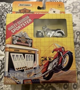 Vintage 1993 Matchbox Harley-Davidson Service Center Travel Playset w/Bike - Picture 1 of 1