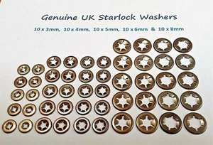 Steel Starlock Push On Lock Washers Flat Retaining Clip 10x3,4,5,6,8mm 50pc - Picture 1 of 1