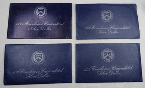 1971-1974 S Eisenhower Silver Dollars Unc 4 Coin Set Blue Envelope US Mint $1 - Picture 1 of 9