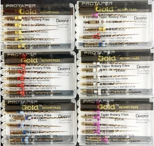 Dentsply ProTaper Gold Rotary Files F1,F2,F3,S1,S2,SX-F3, SX19 6 paquete de archivos 1 - Imagen 1 de 1