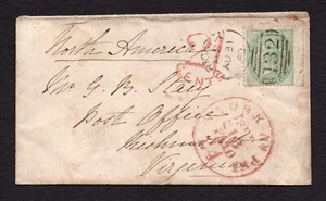 Super envelope Western Rd Brighton to Virginia Noth America sg 72 - 1/- green - Picture 1 of 3