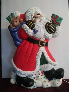 Large 18.25" Vintage Ceramic Lighted Santa Claus Christmas Decor - Picture 1 of 12
