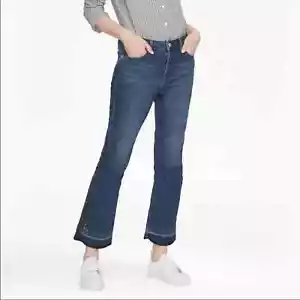 Pantalones de mezclilla French Connection de colección media carbón patada recortada talla 8 EE. UU. nuevos con etiquetas - Imagen 1 de 11