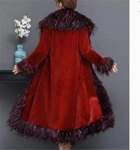 Winter Damen Nerz Pelz Warm Outwear Jacke Dick Kunstfell Kragen Mäntel Heiß - Bild 1 von 16