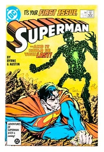 Superman #1 (1986 DC) Origin & 1st App of Metallo! John Byrne & Terry Austin NM- - Picture 1 of 3