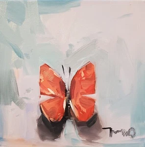 JOSE TRUJILLO Oil Painting IMPRESSIONISM Collectible ORIGINAL Butterfly coa - Picture 1 of 6
