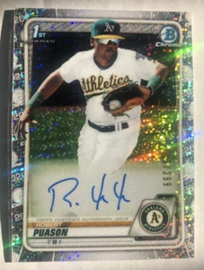 2020 Bowman Robert Puason 1st Bowman Chrome Speckle Refractor Auto #103/299 A’s - Bild 1 von 2