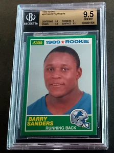 1989 SCORE RC #257 BARRY SANDERS HOF - LIONS - BGS 9.5 GEM MINT ROOKIE  #8481806 - Picture 1 of 2