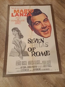 SETTE COLLI DI ROMA locandina film originale 1958 Mario Lanza 27x41 1 foglio - Foto 1 di 10