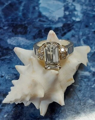 *RARO* Anillo Lagos Cavier Topacio Blanco Esterlina (925) y 18KT (750) YG Foto 1 de 4