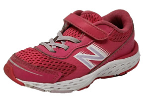 New Balance Size 8C Girls Pink Athletic Walking Shoe Hook & Loop Low Top Sneaker