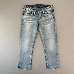 Silver Jeans Womens 26 Capris Crop Aiko Low Light Wash Denim Blue - Picture 1 of 12