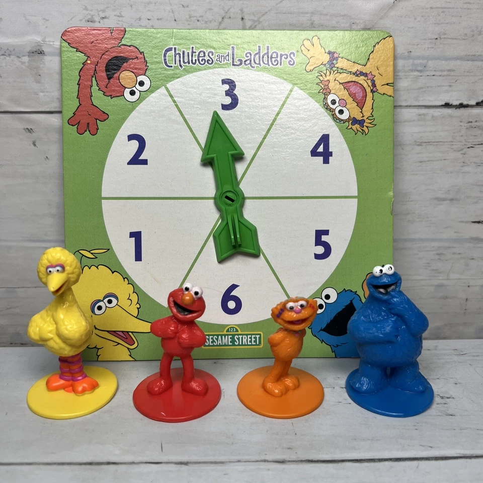 Sesame Street Chutes and Ladders 4 Figures Replacement Pieces Spinner Cake Top - Image 1 of 4